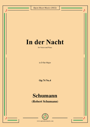 Book cover for Schumann-In der Nacht,Op.74 No.4,in D flat Major