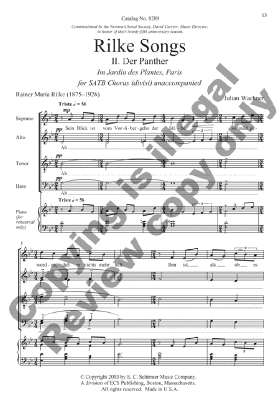 Selected Secular Choral Works of Julian Wachner 4-Part scores gallery preview page 29