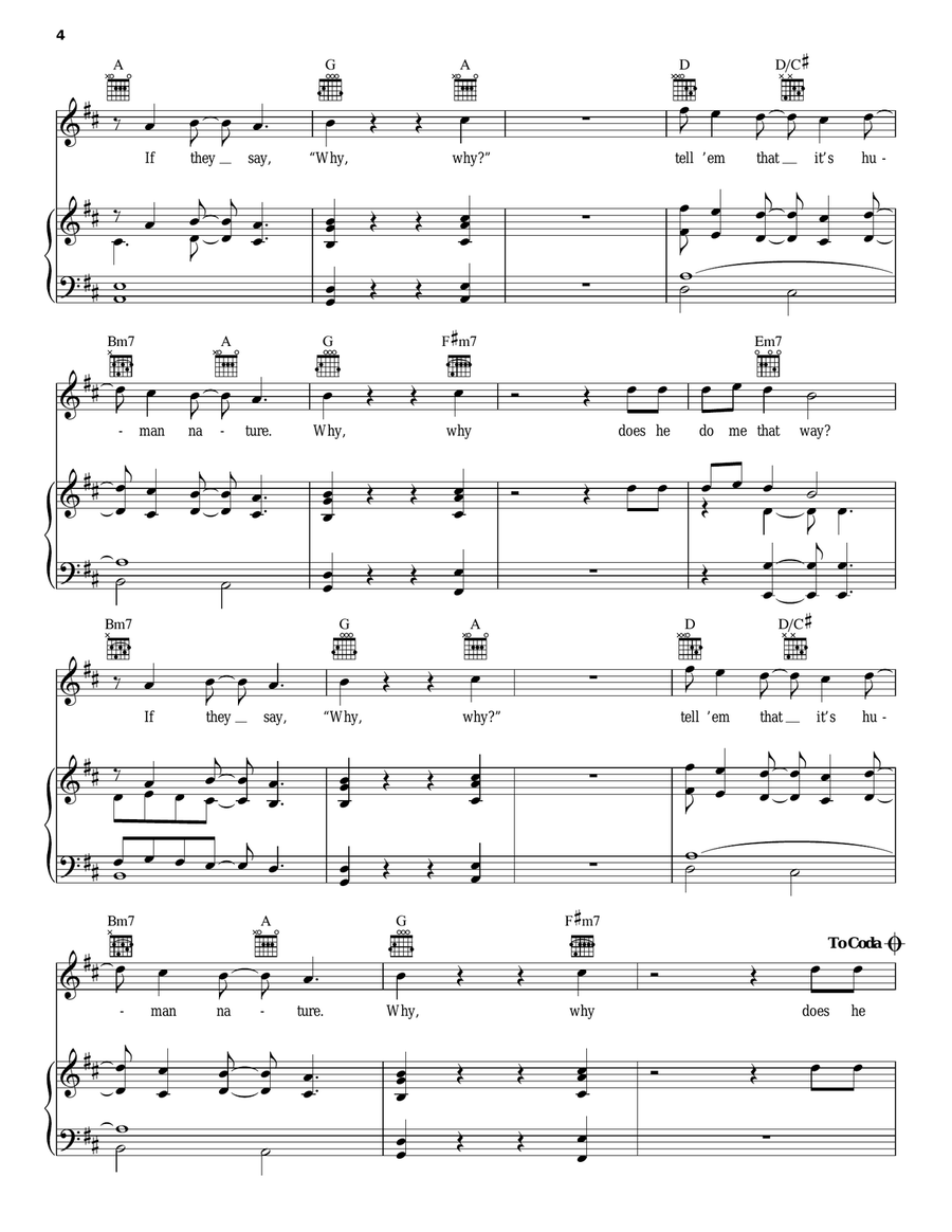 Human Nature Human Nature Piano, Vocal, Guitar scores gallery preview page 4