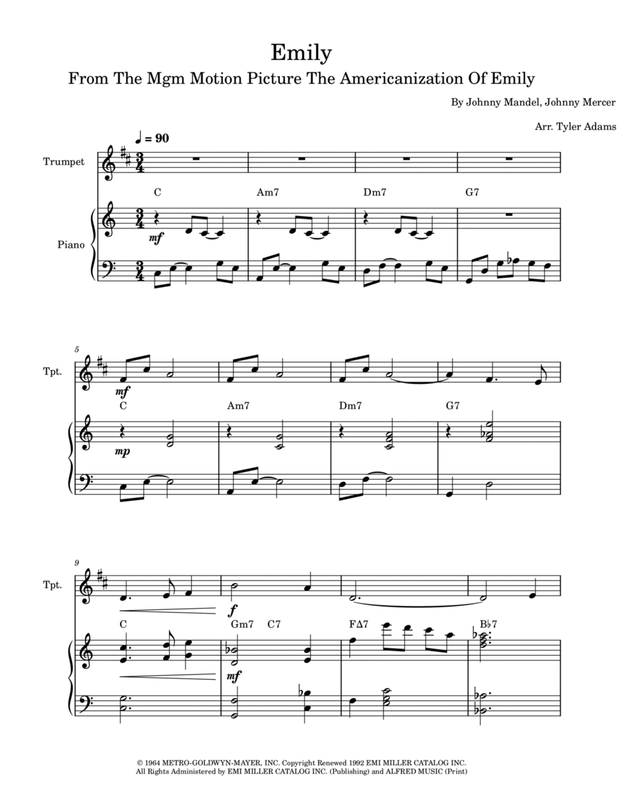 Emily B-Flat Trumpet scores gallery preview page 1