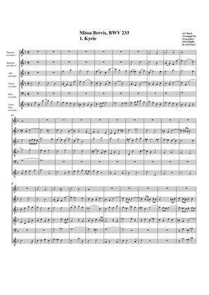 Kyrie from Missa brevis BWV 233 (arrangement for 6 recorders)
