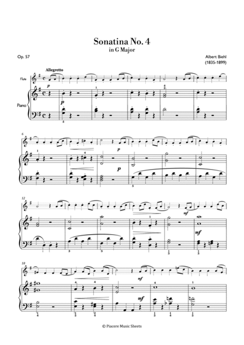 Biehl - Sonatina No. 4 Op. 57 in G Major - Easy image number null