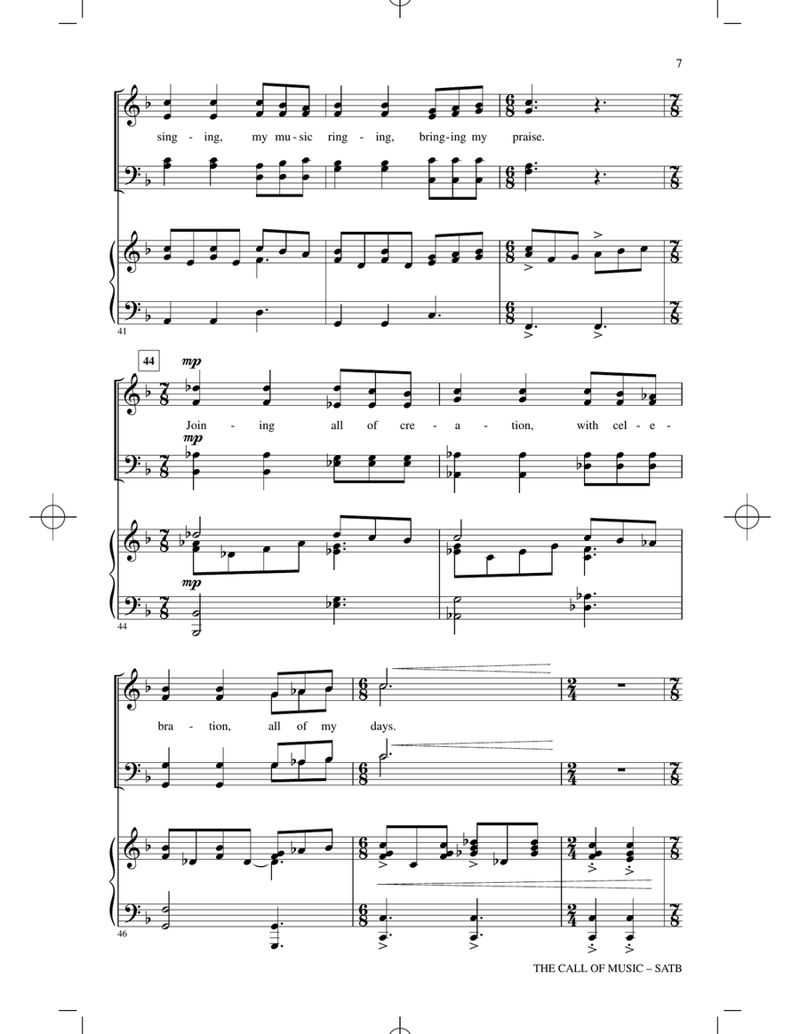 The Call Of Music 4-Part scores gallery preview page 6