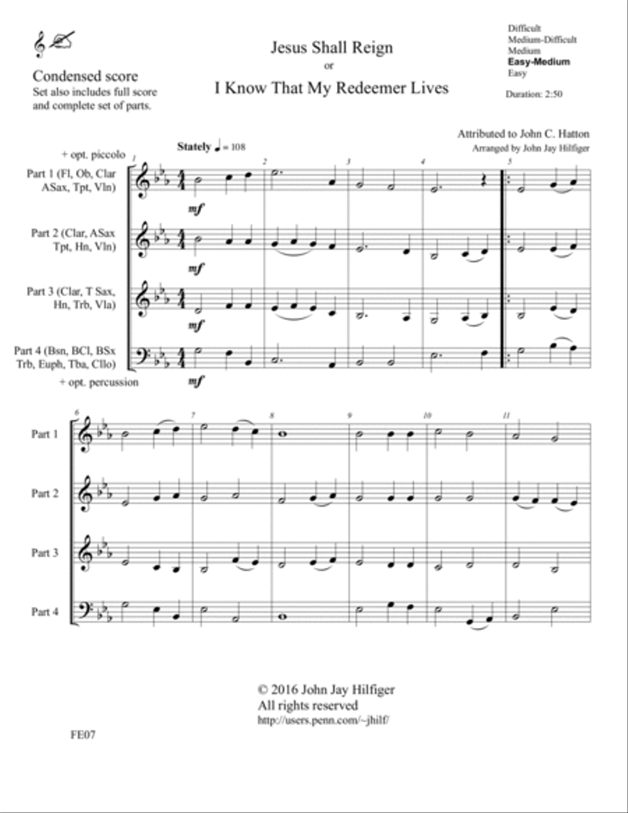 Jesus Shall Reign/ I Know That My Redeemer Lives Full Orchestra scores gallery preview page 5