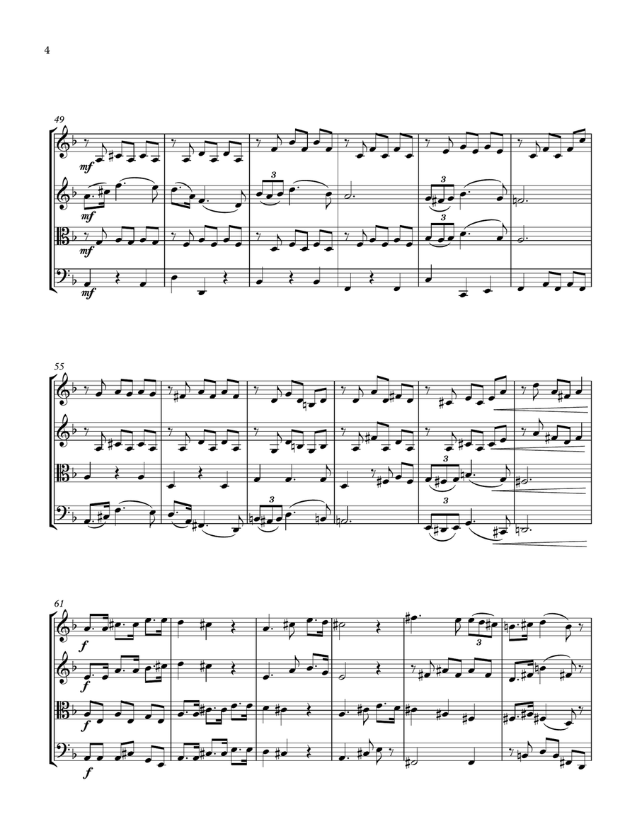 Serenade (from Schwanengesang D 957) (String quartet) String Quartet scores gallery preview page 4