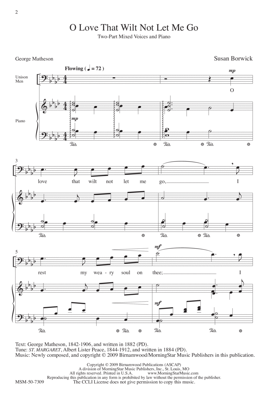 O Love That Wilt Not Let Me Go 2-Part scores gallery preview page 1