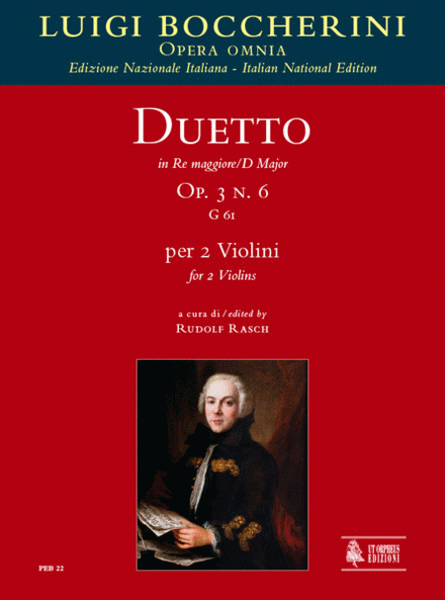 Duetto Op. 3 No. 6 (G 61) in D Major for 2 Violins
