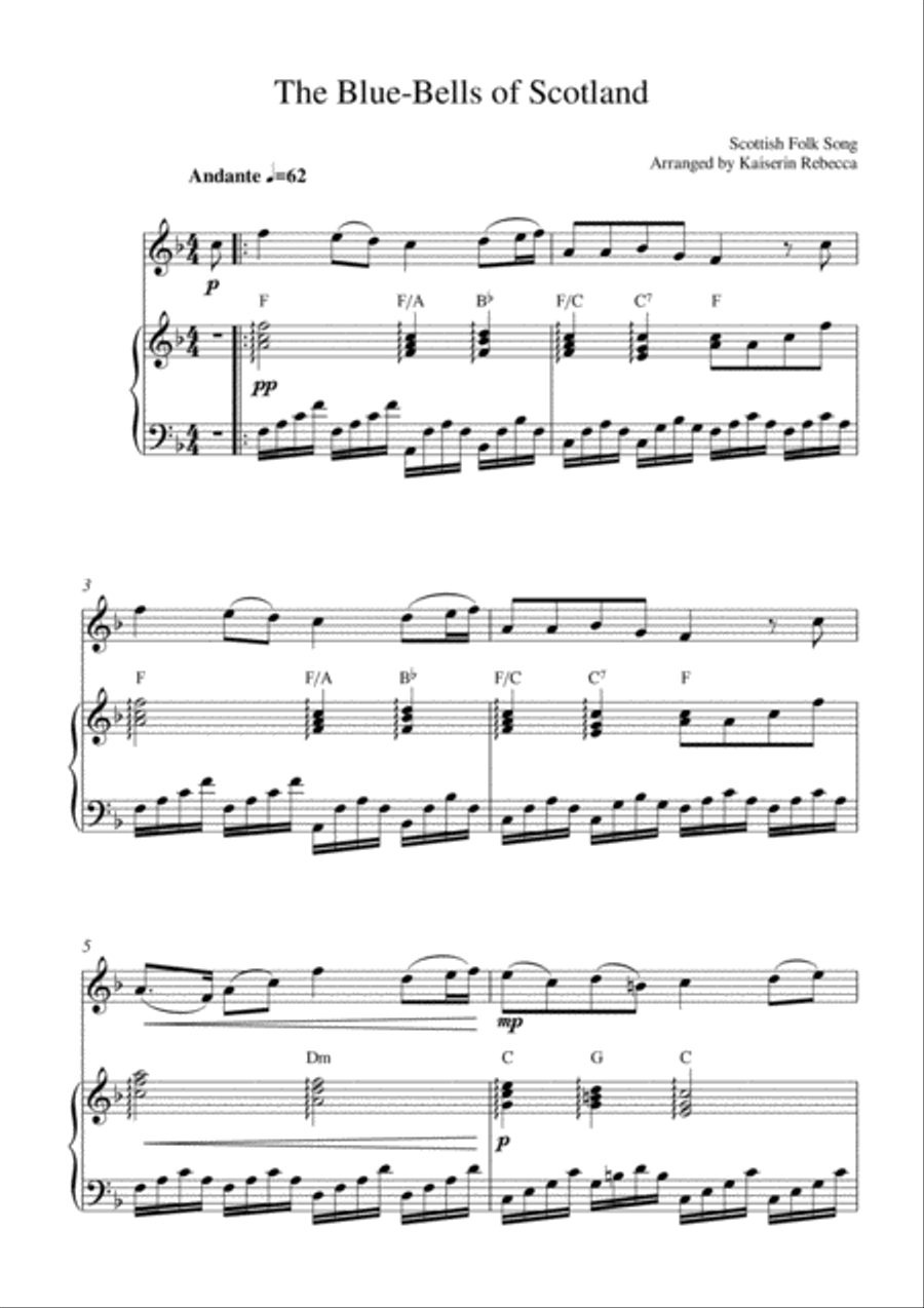 The Blue-Bells of Scotland Violin Solo scores gallery preview page 1