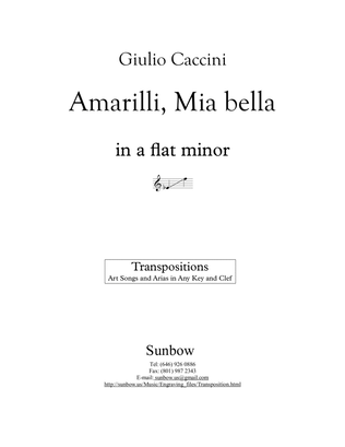Caccini: Amarilli, mia bella (transposed to a flat minor)