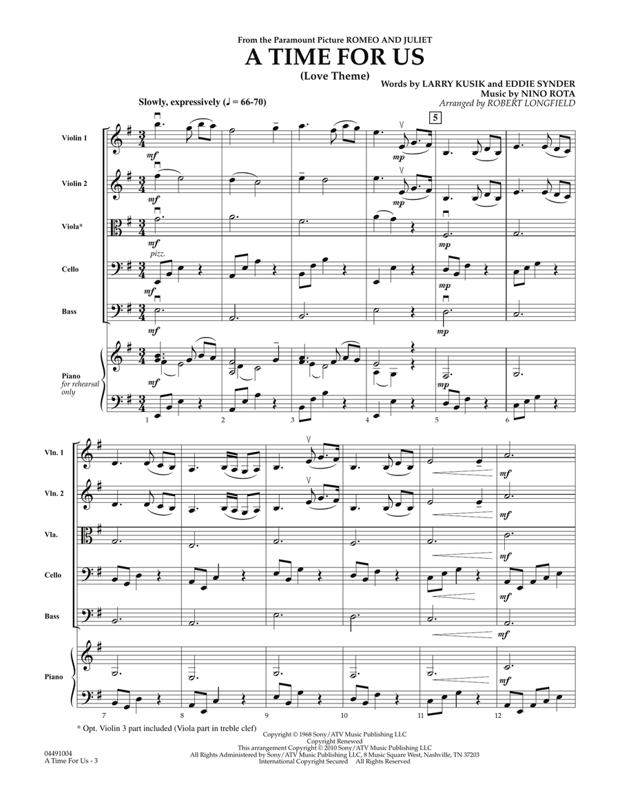 A Time For Us (Love Theme) - Full Score Orchestra scores gallery preview page 2