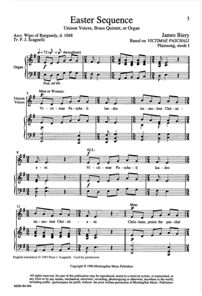 Easter Sequence (Downloadable Choral Score)