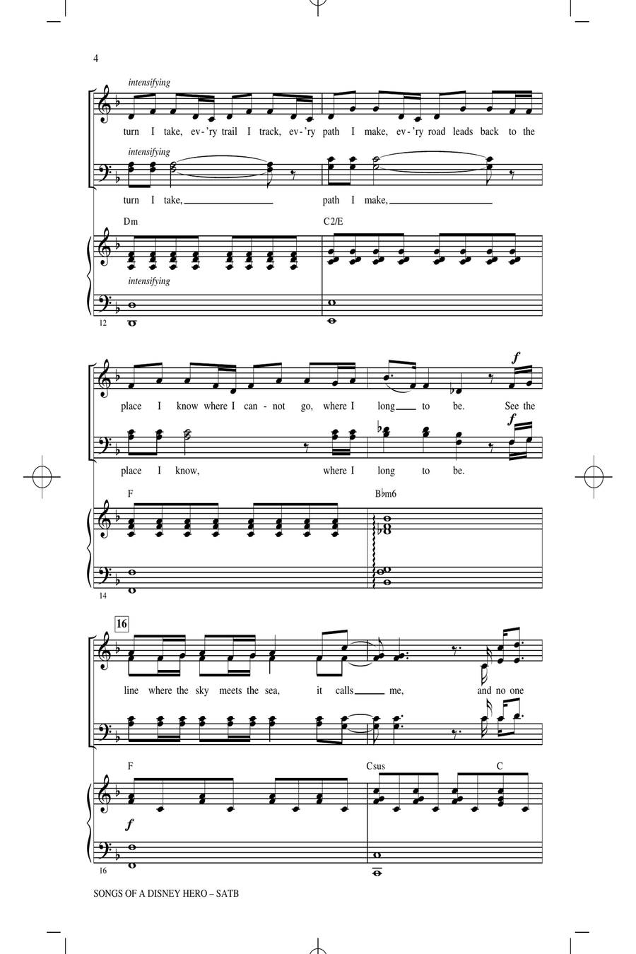Songs of a Disney Hero 4-Part scores gallery preview page 3