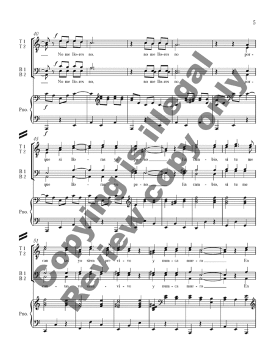 Three Mexican Folk Songs: 1. La Martiniana TTBB scores gallery preview page 13
