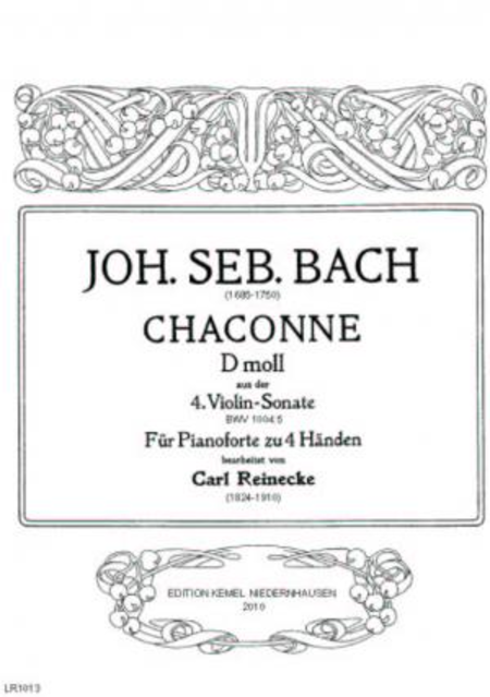 Chaconne d Moll : aus der 4. Violin-Sonate : fur Pianoforte zu 4 Handen, BWV 1004:5