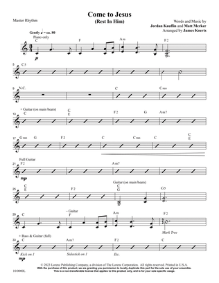 Come to Jesus (Rest in Him) - Master Rhythm Chart
