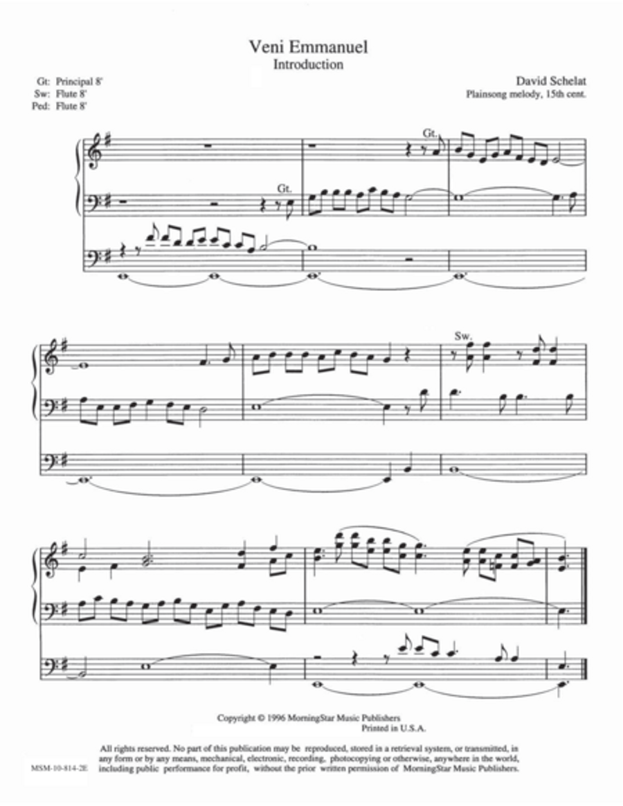 Veni Emmanuel Veni Emmanuel Organ scores gallery preview page 1