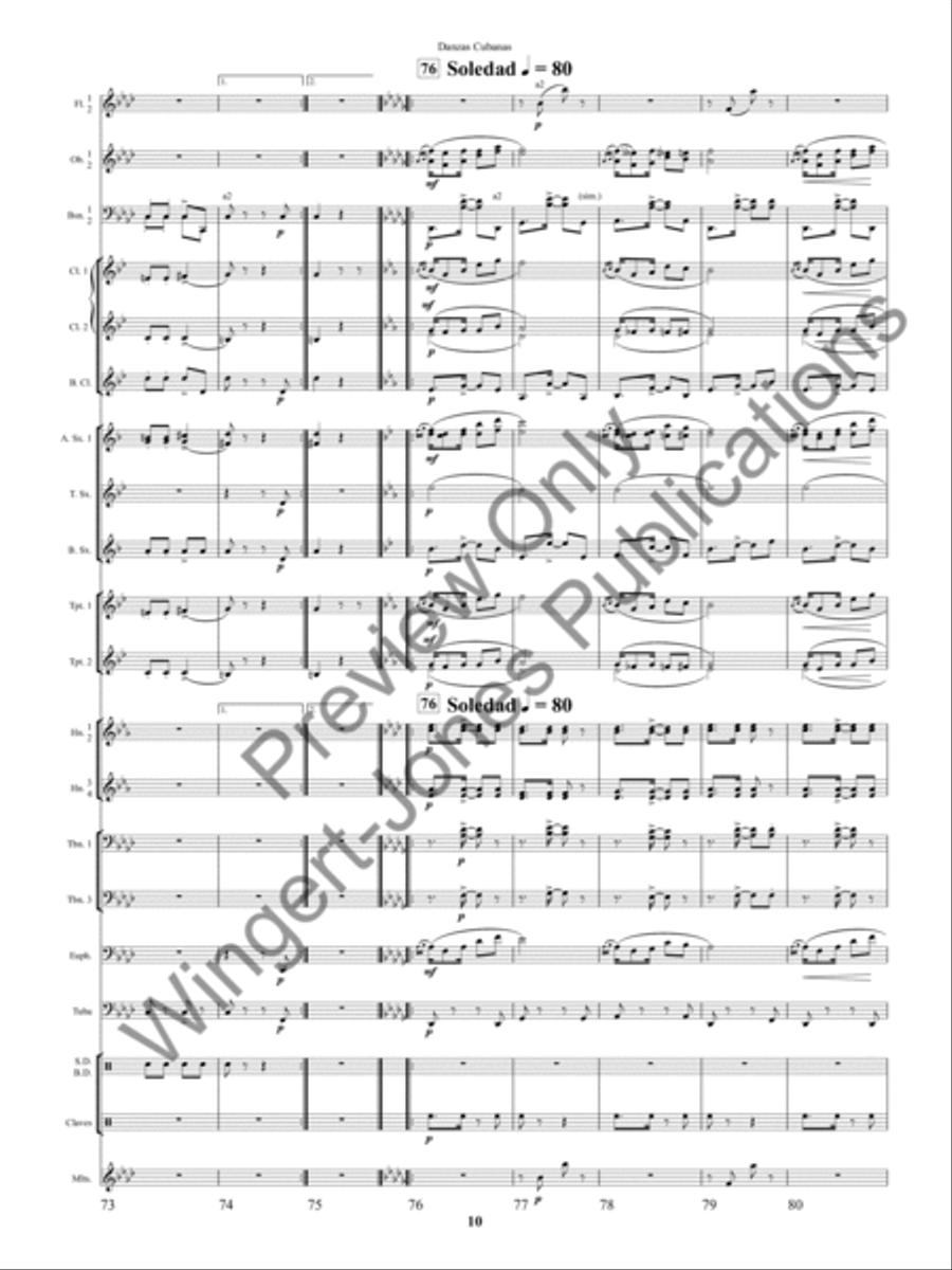 Danzas Cubanas Concert Band scores gallery preview page 13