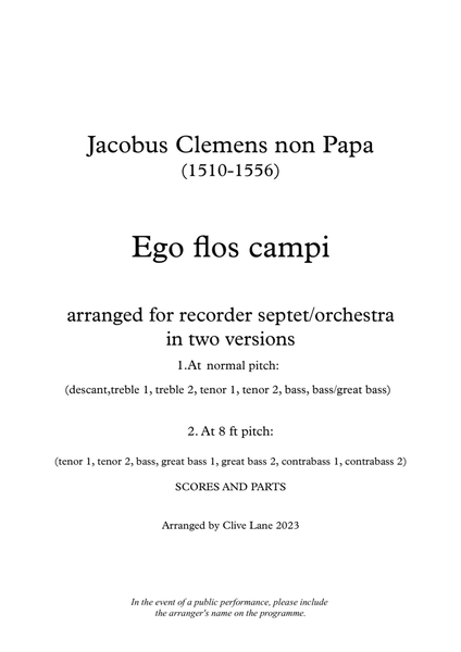 Ego flos campi for recorders image number null
