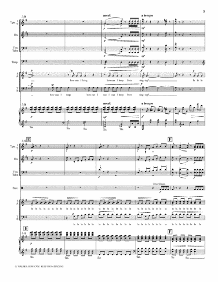 How Can I Keep from Singing? (Downloadable SATB Brass Version Full Score)