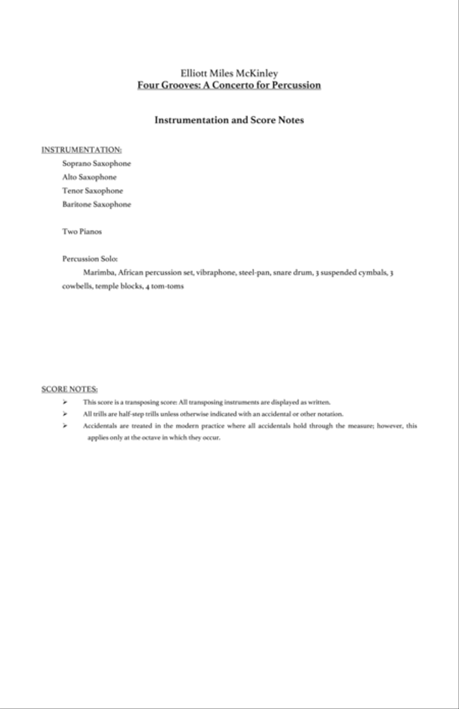 [McKinley] Four Grooves Small Ensemble scores gallery preview page 4