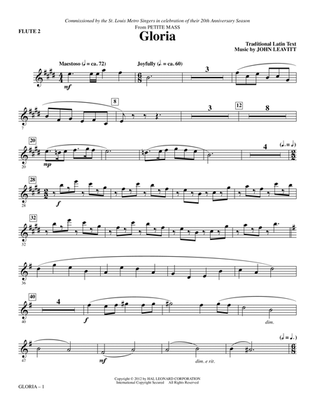 Gloria (from Petite Mass) - Flute 2