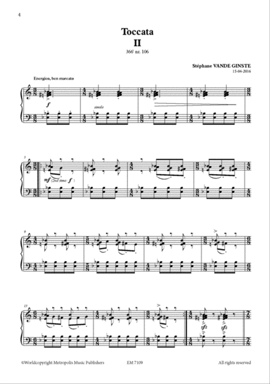 Complete 366' - Book 6: Toccata's for Piano Solo Piano Solo scores gallery preview page 3