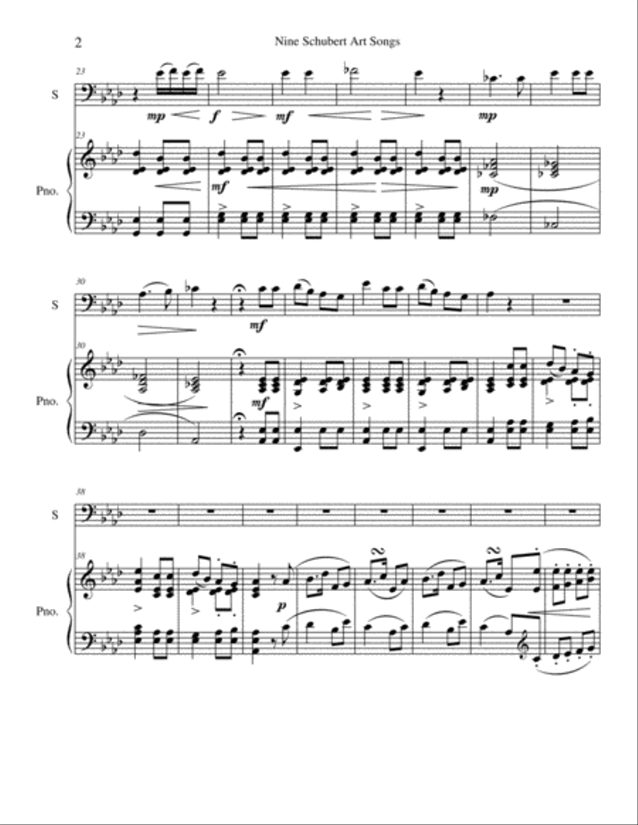Nine Schubert Art Songs Brass Duet scores gallery preview page 2