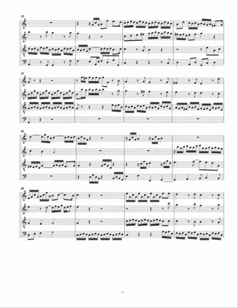 Fugue for organ, BWV 532/II (arrangement for 4 recorders) Recorder scores gallery preview page 3
