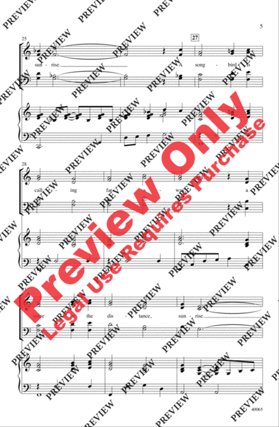 Sunrise Sunrise 4-Part scores gallery preview page 5