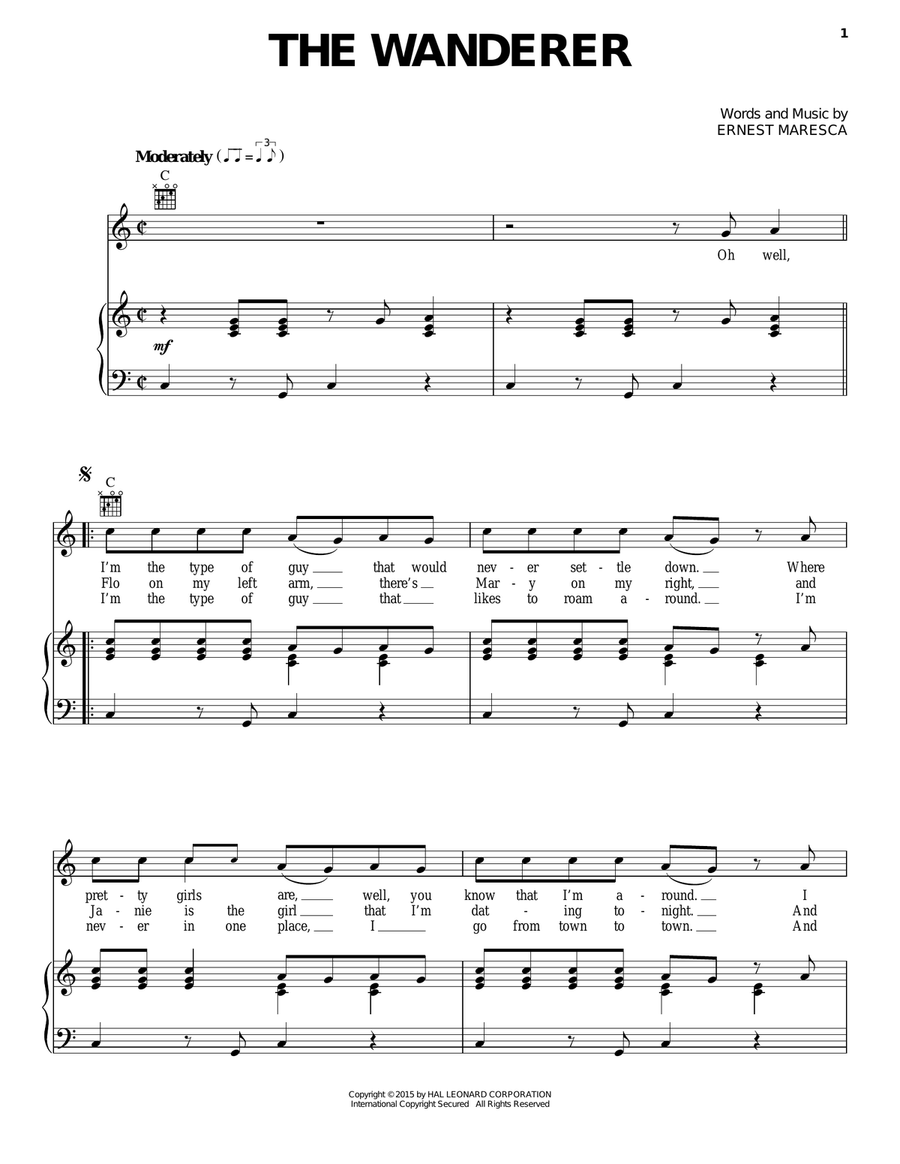 The Wanderer Acoustic Guitar scores gallery preview page 1
