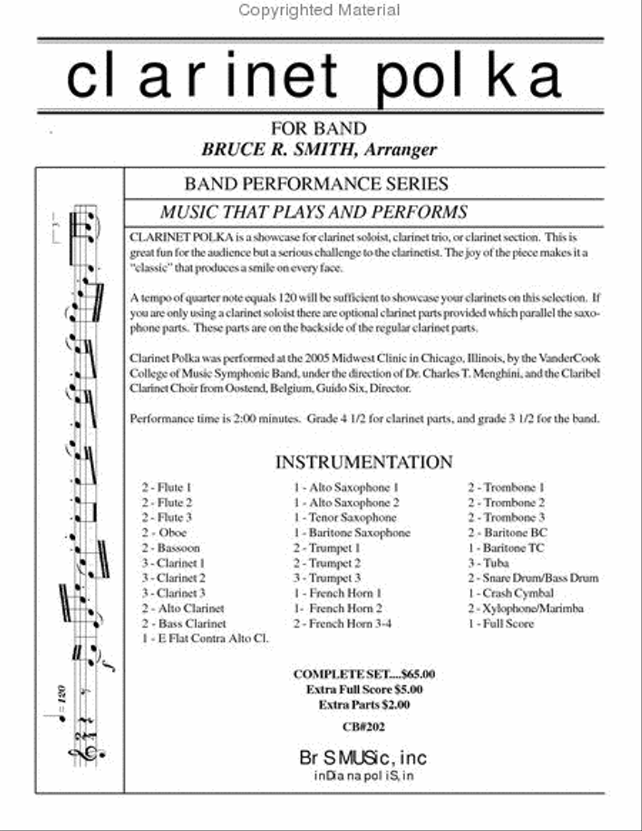 Clarinet Polka Concert Band scores gallery preview page 2