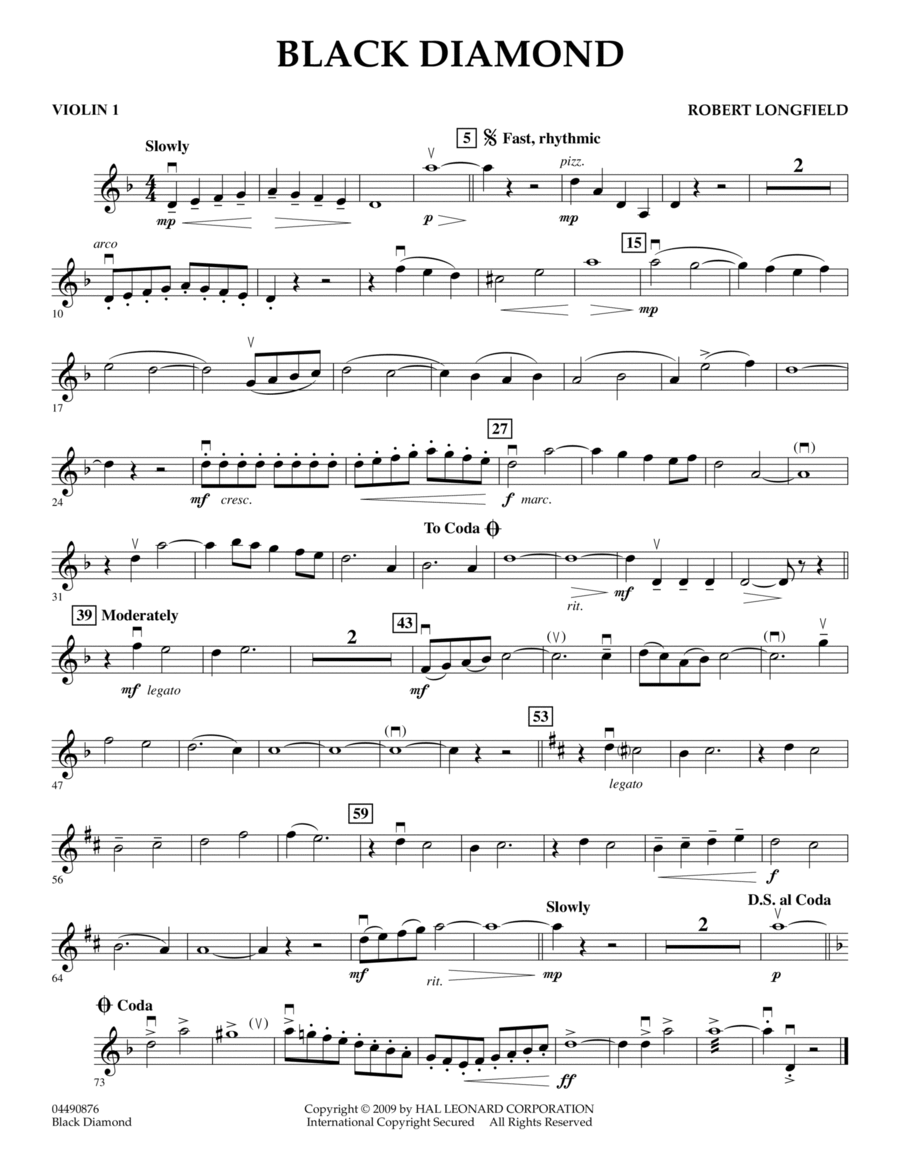 Black Diamond - Violin 1 Violin scores gallery preview page 1
