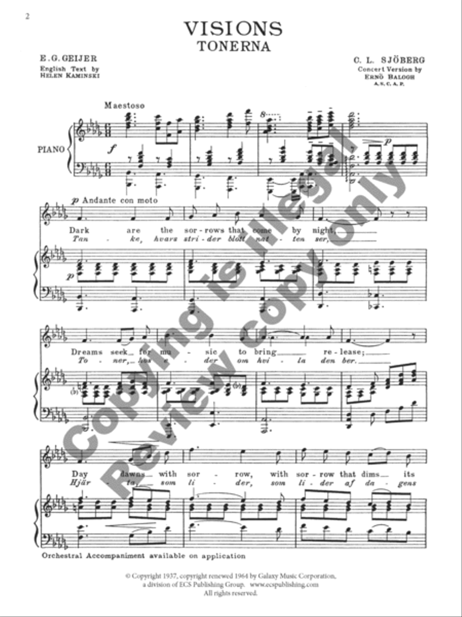 Visions (Tonerna) Visions (Tonerna) High Voice scores gallery preview page 3