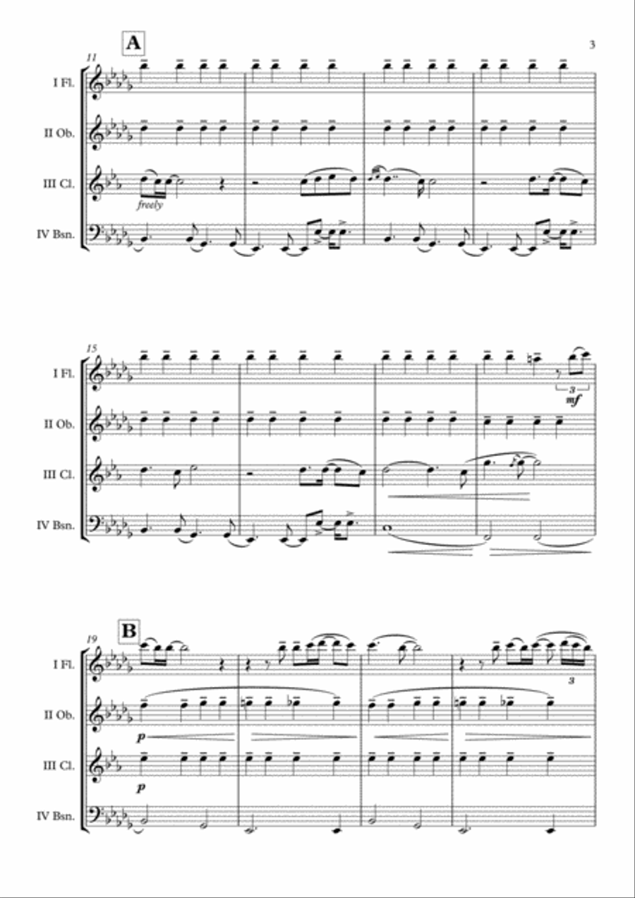 Skyfall Woodwind Quartet scores gallery preview page 4