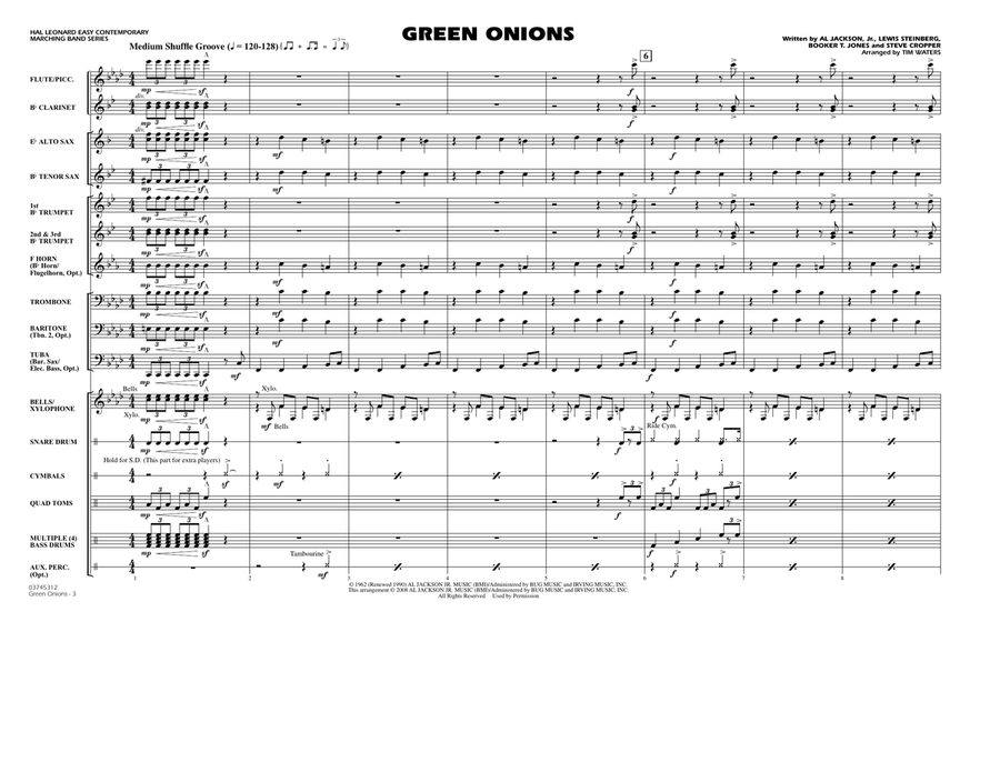 Green Onions - Full Score Marching Band scores gallery preview page 2