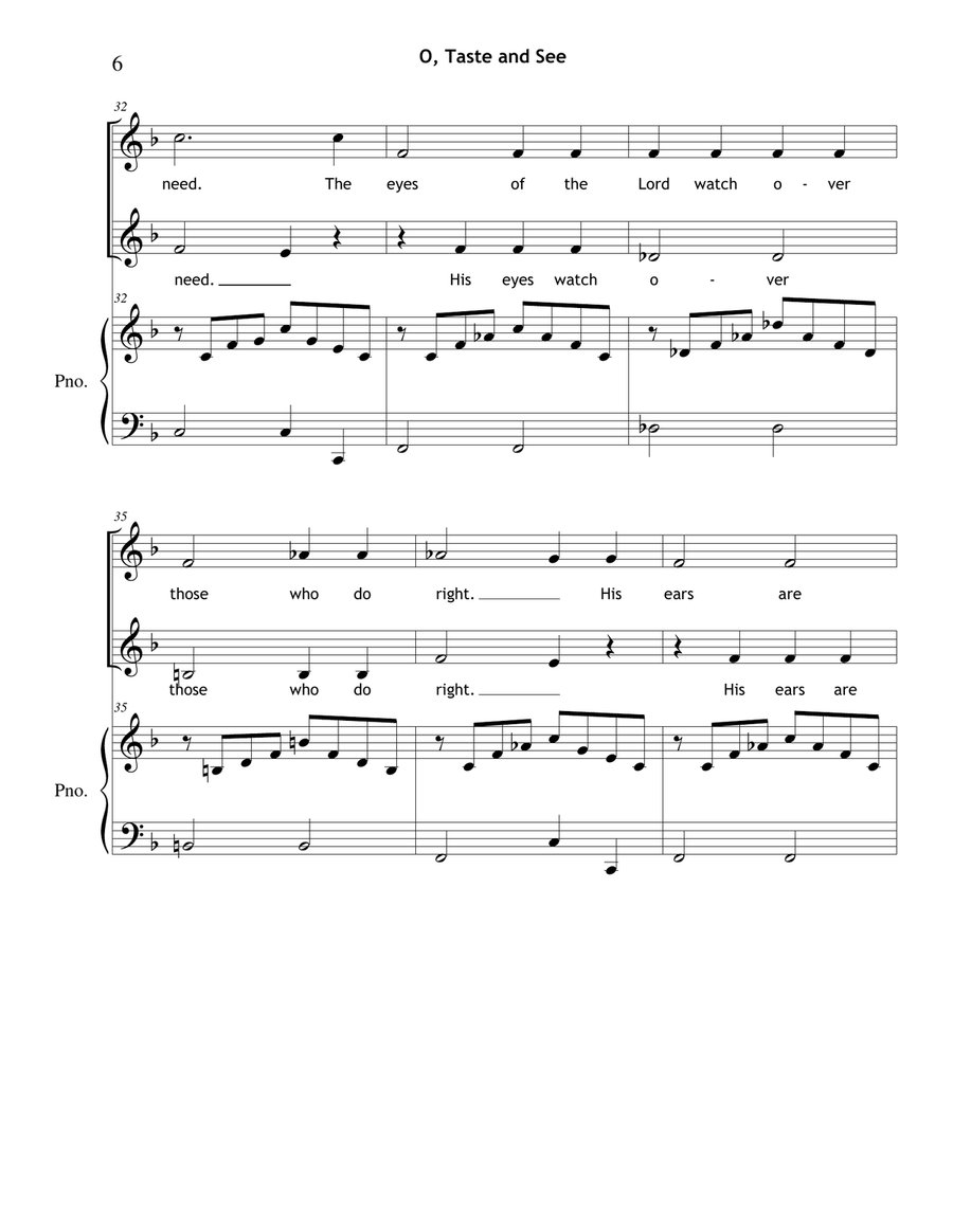O Taste and See that the Lord Is Good (2-Part) SA scores gallery preview page 6
