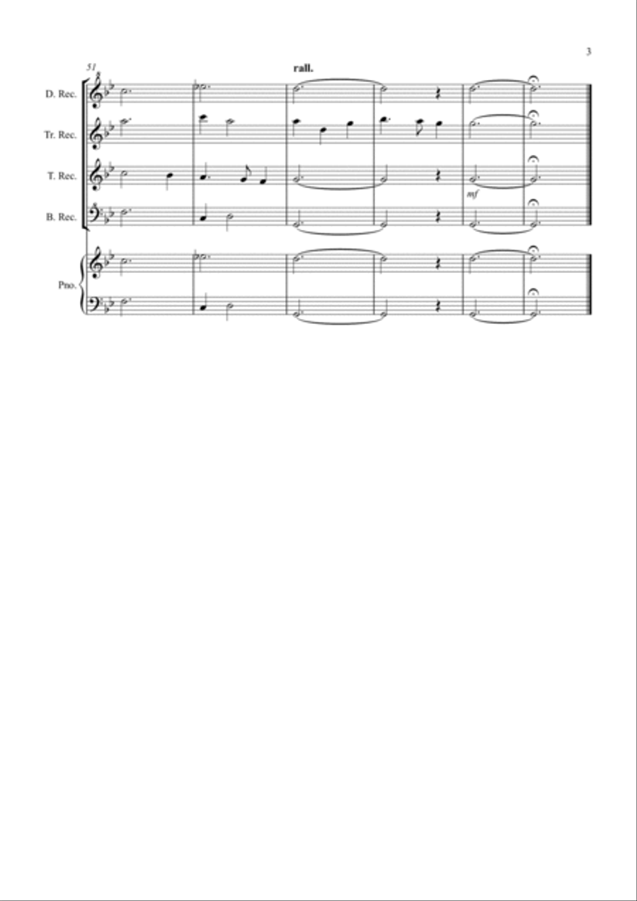 Scarborough Fair for Recorder Quartet Recorder scores gallery preview page 3