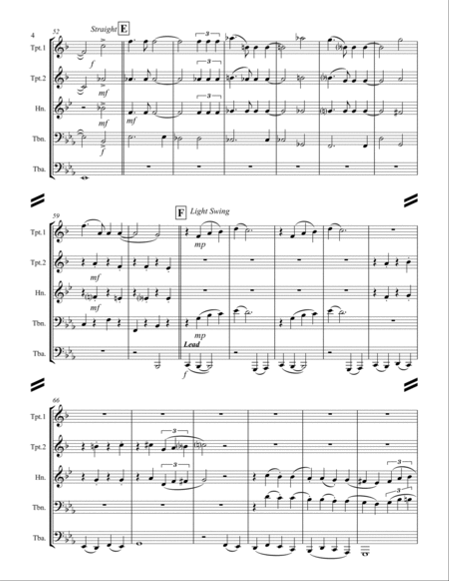 Cheek To Cheek Brass Quintet scores gallery preview page 5