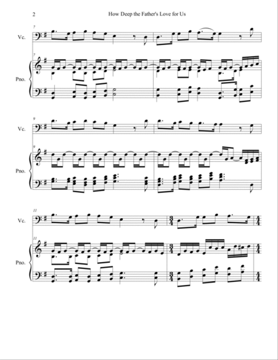 How Deep The Father's Love For Us Piano scores gallery preview page 2