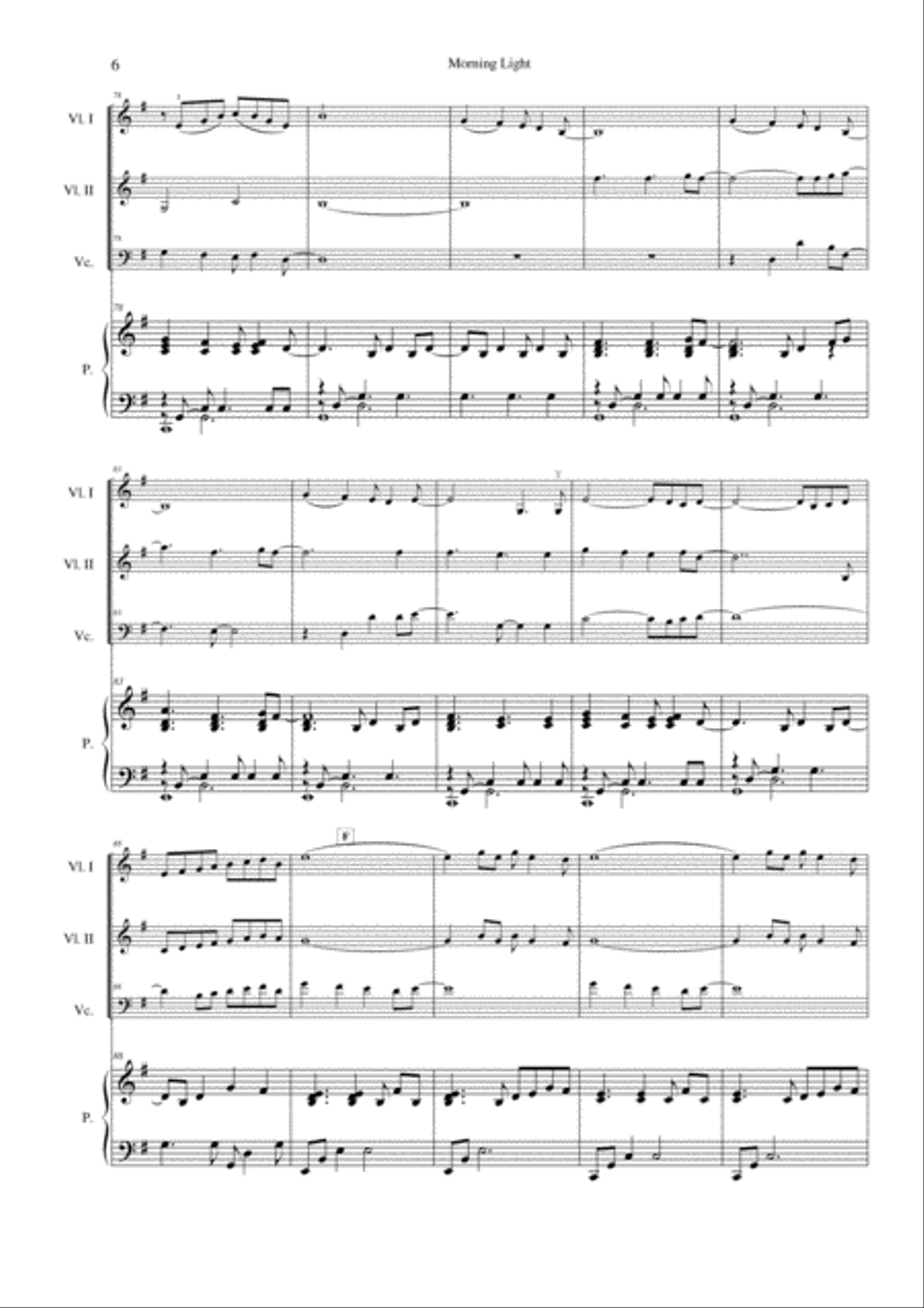 Morning Light Piano Trio scores gallery preview page 6