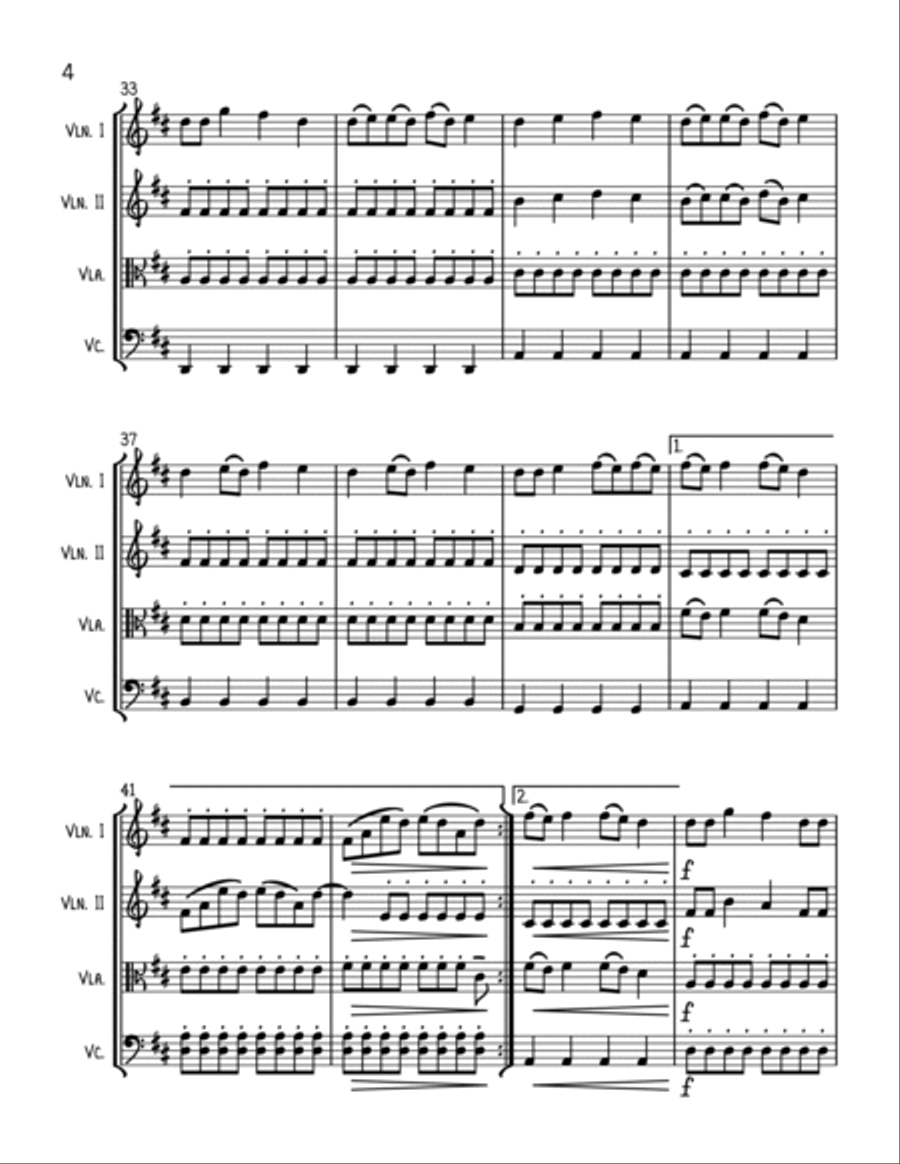 Love Story String Quartet scores gallery preview page 4