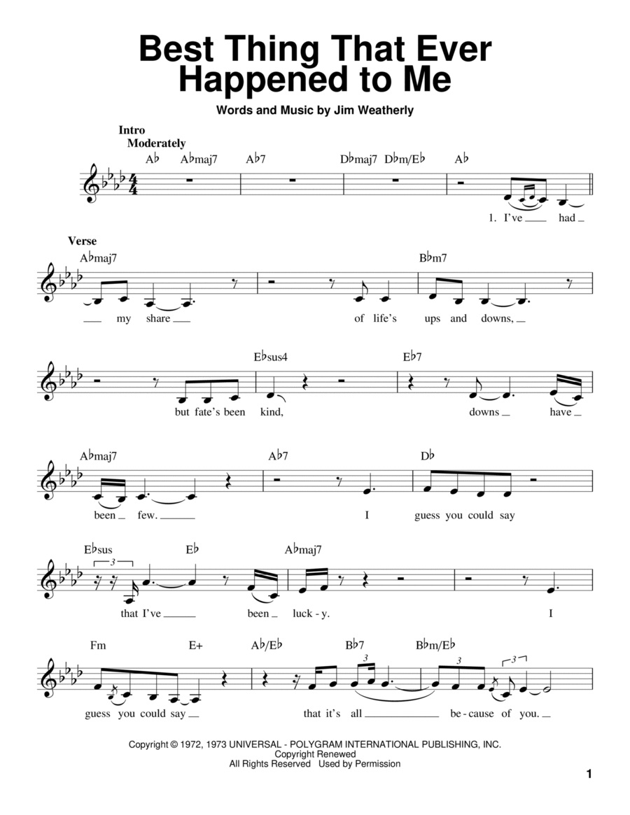Best Thing That Ever Happened To Me Voice scores gallery preview page 1
