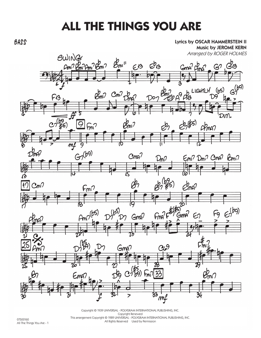 All The Things You Are - Bass Jazz Ensemble scores gallery preview page 1