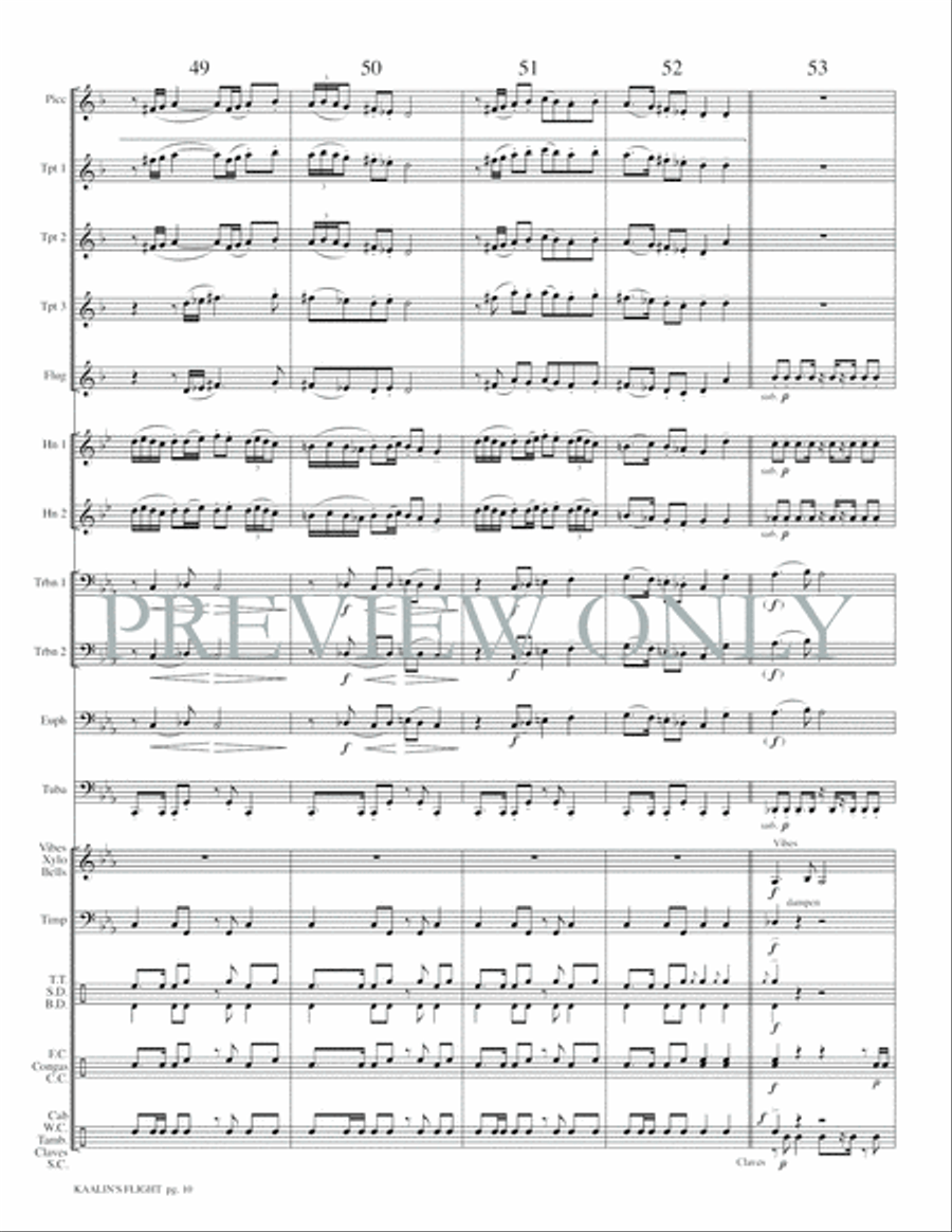 Kaalin's Flight Kaalin's Flight Small Ensemble scores gallery preview page 12