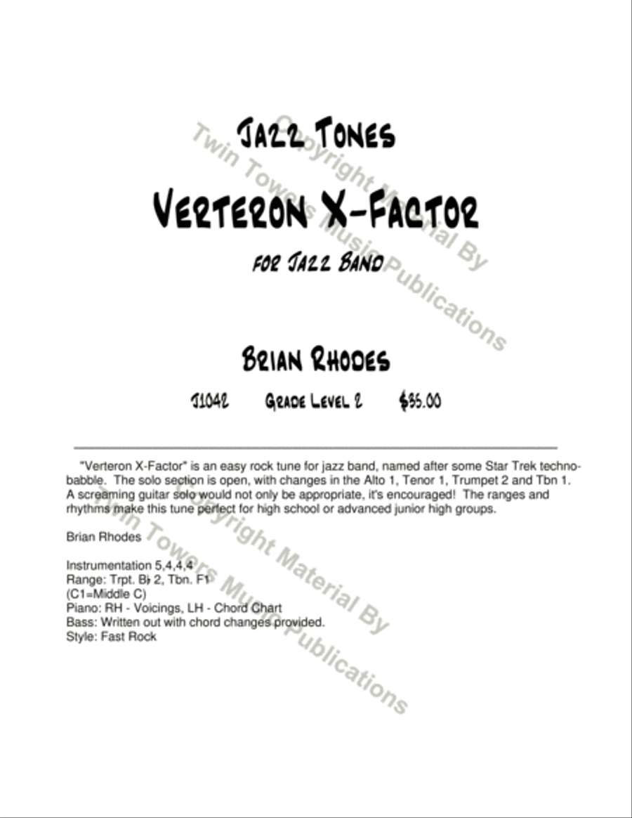 Verteron X Factor Jazz Ensemble scores gallery preview page 2