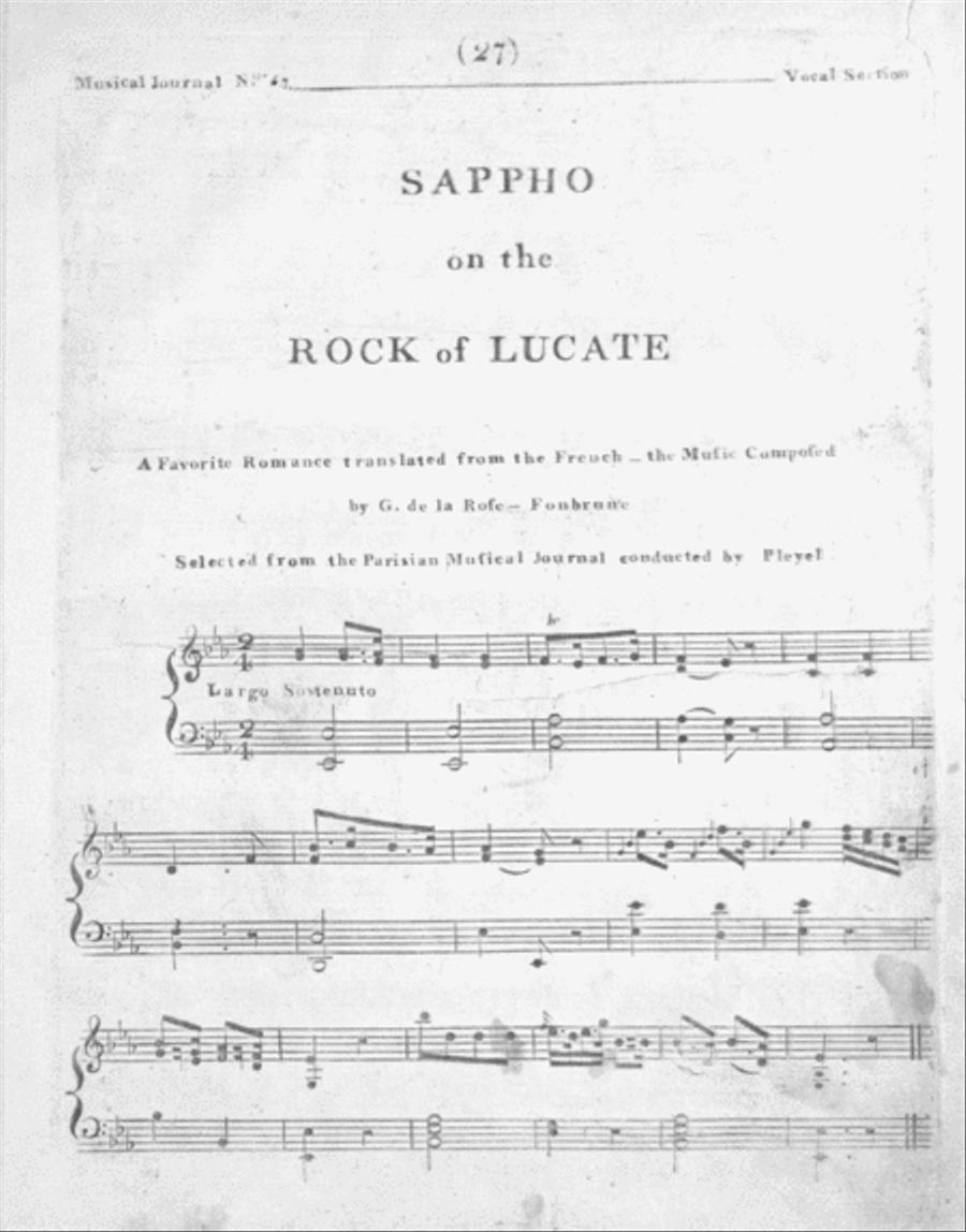 Sappho on the Rock of Lucate Voice scores gallery preview page 1