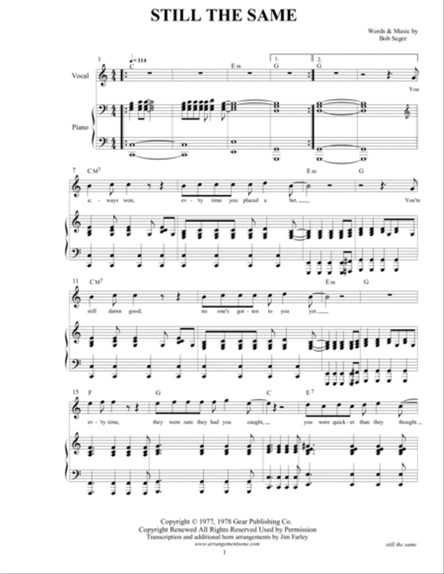 Still The Same Piano, Vocal, Guitar scores gallery preview page 3