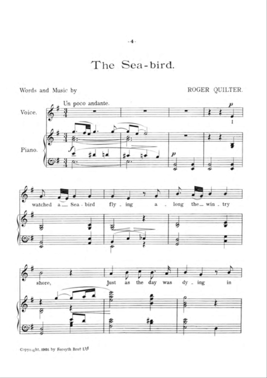 Four Songs of the Sea for Low Voice Chamber Music scores gallery preview page 6