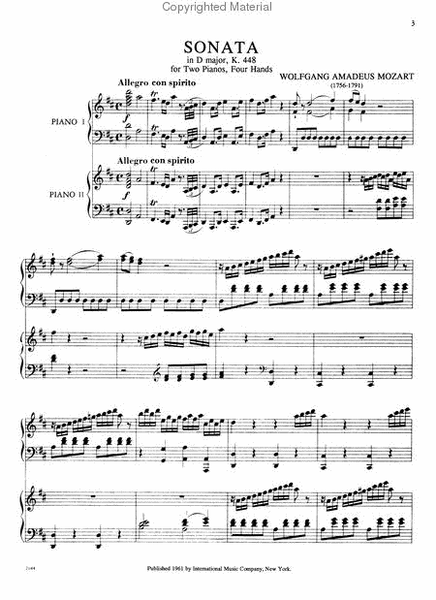 Sonata And Fugue, K. 448 In D Major & K. 426 In C Minor