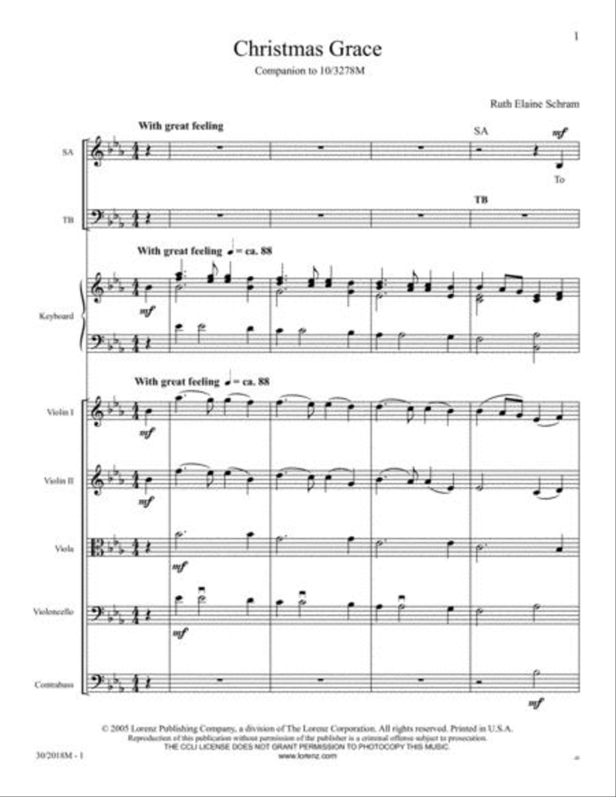 Christmas Grace - String Orchestra Score and Parts Choir scores gallery preview page 2